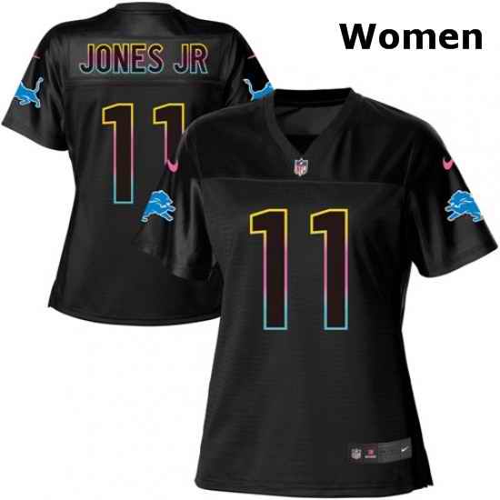 Womens Nike Detroit Lions 11 Marvin Jones Jr Game Black Fashion NFL Jersey
